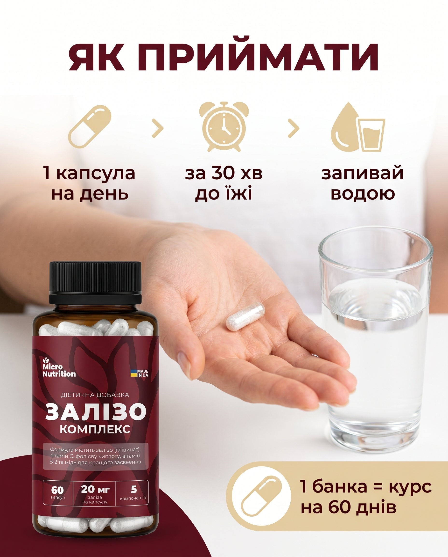 ЗАЛІЗО КОМПЛЕКС 5в1 – 60 капсул